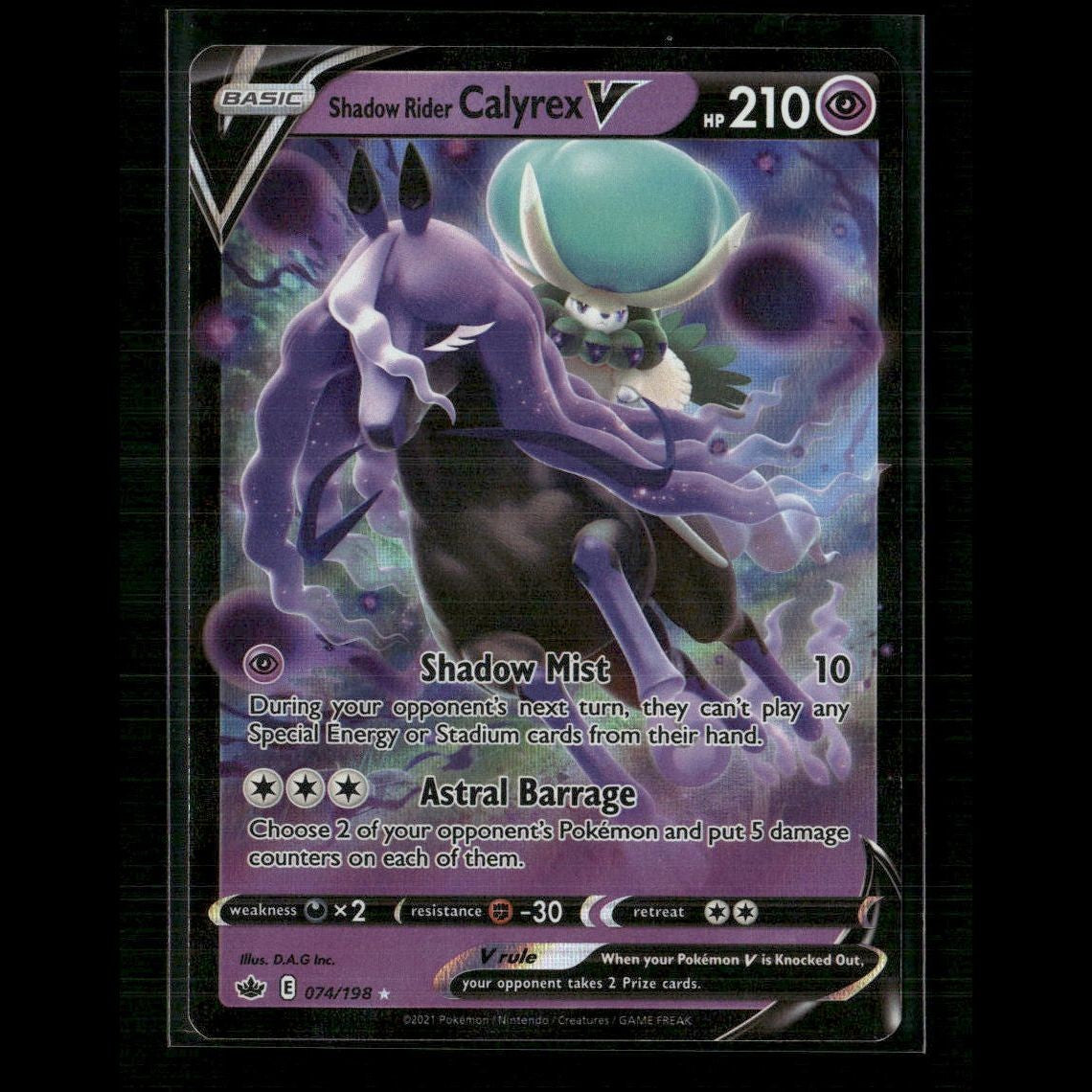 Shadow Rider Calyrex V 074/198 SWSH06: Chilling Reign NM Pokemon