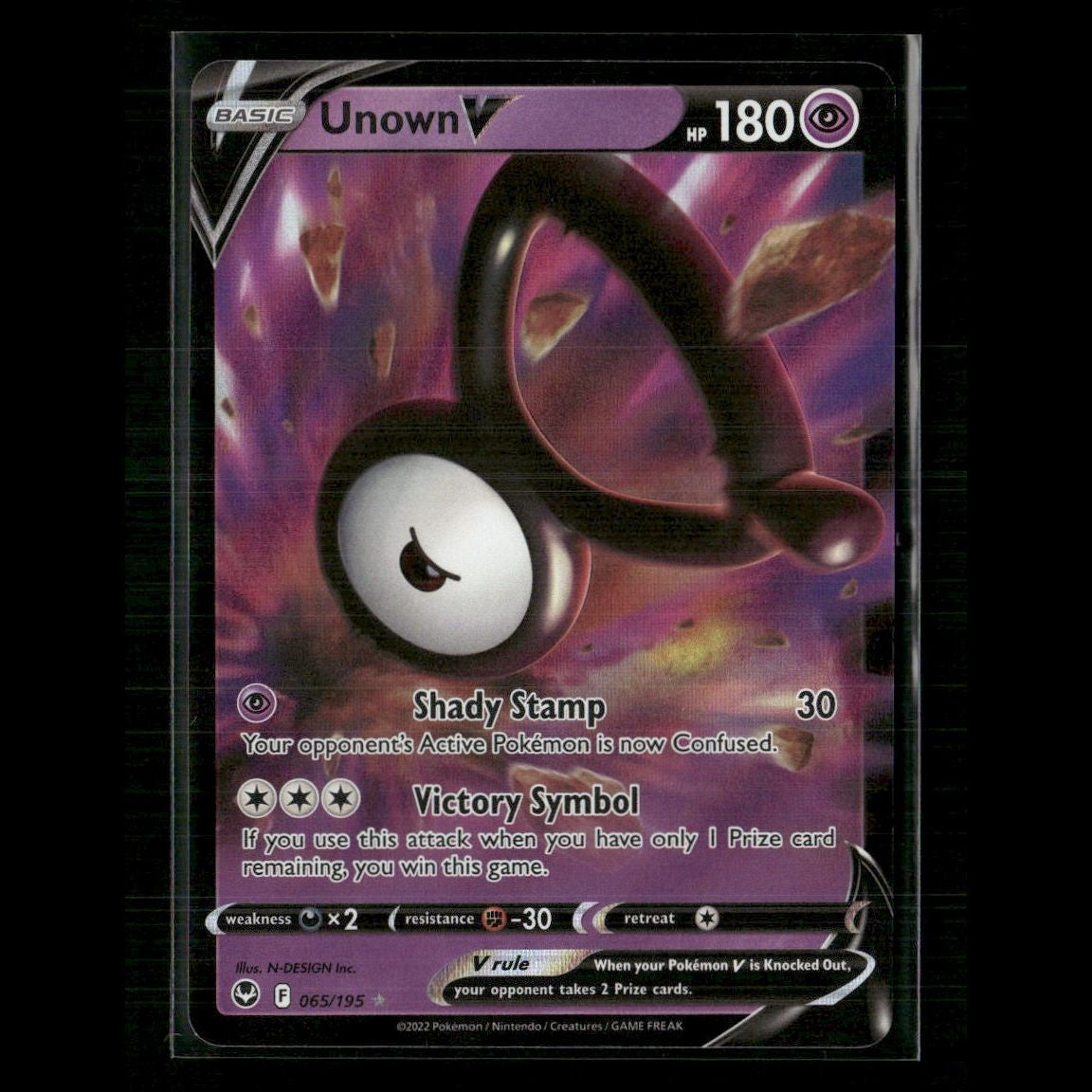 Unown V 065/195 SWSH12: Silver Tempest NM Pokemon