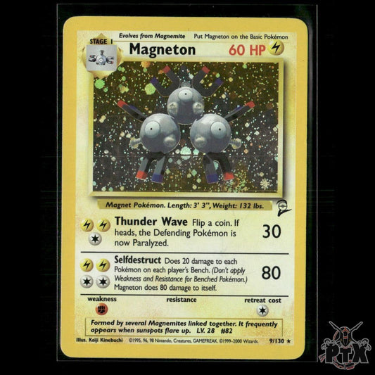 Magneton Holo 9/130 Base Set 2 NM Pokemon