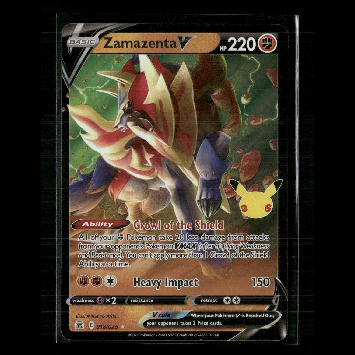 Zamazenta V 018/025 Celebrations NM Pokemon