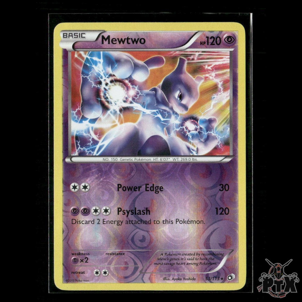 Mewtwo Reverse Holo 53/113 Legendary Treasures HP Pokemon