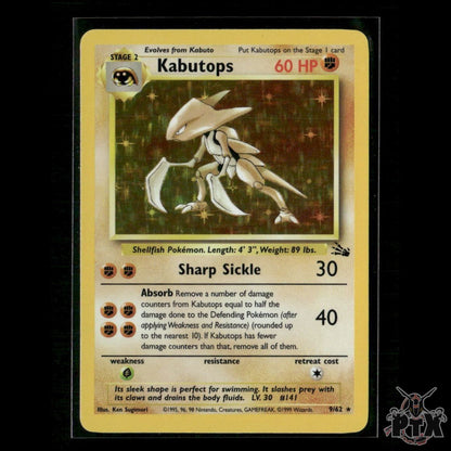 Kabutops Holo 9/62 Fossil NM Pokemon