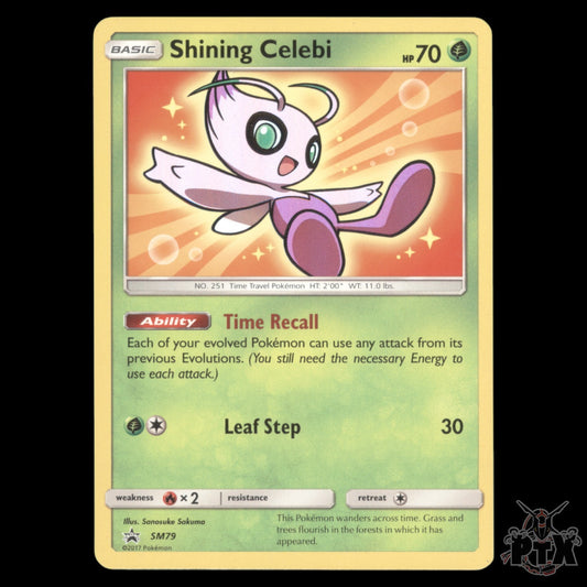 Shining Celebi #SM79 Sun & Moon Promo NM/LP Pokemon 2017