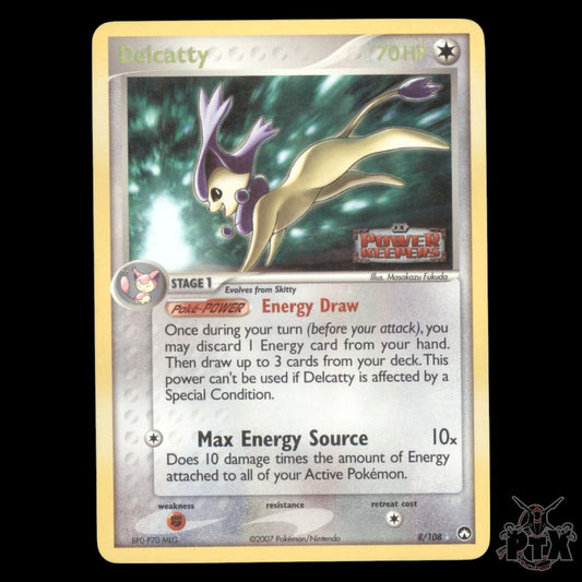 Delcatty #8/108 Power Keepers MP/Moderaly Played Pokemon 2007