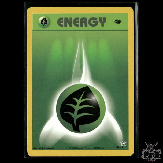 Grass Energy 108/111 1st Edition Neo Genesis LP Pokemon