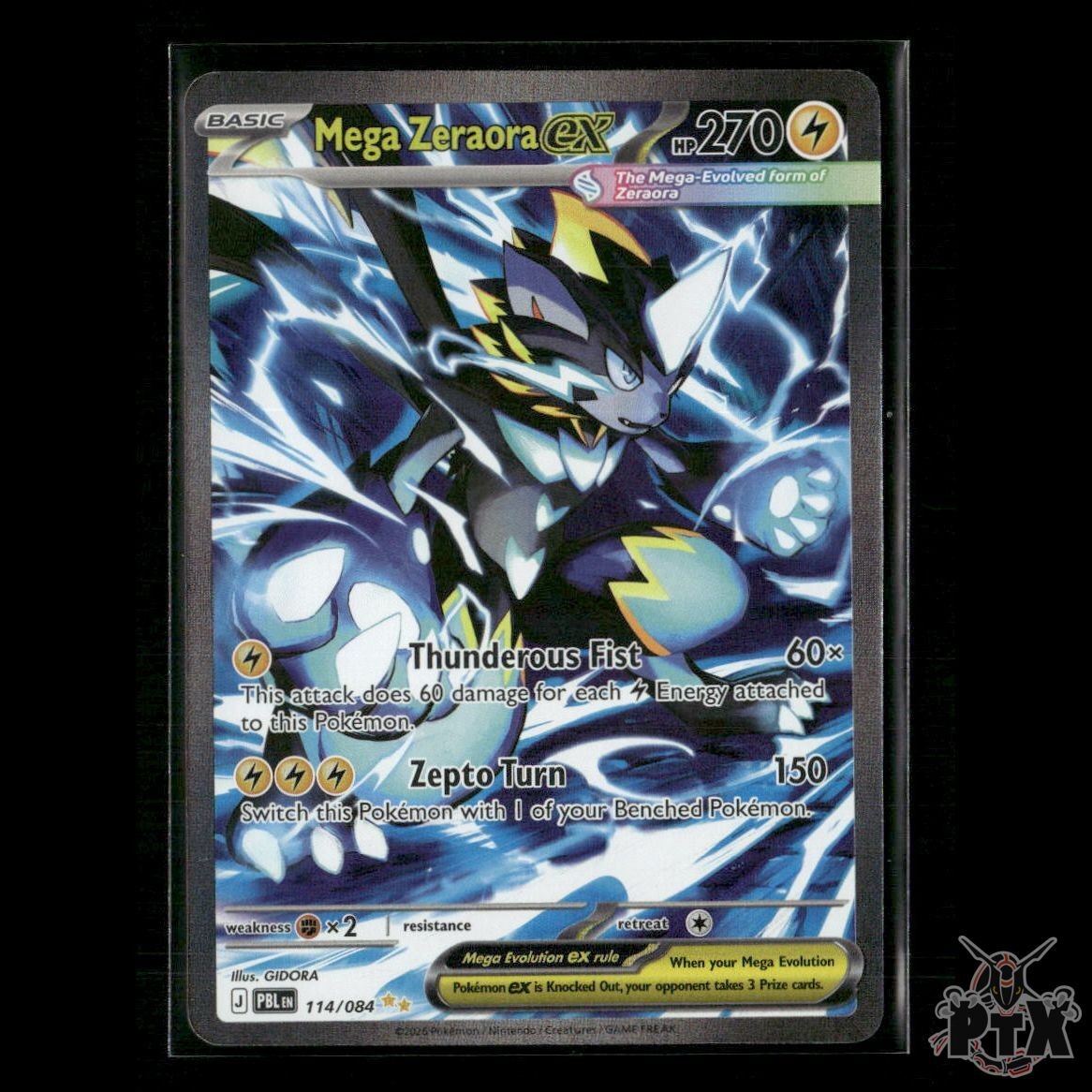 Mega Zeraora ex 114/084 ME05: Pitch Black NM Pokemon
