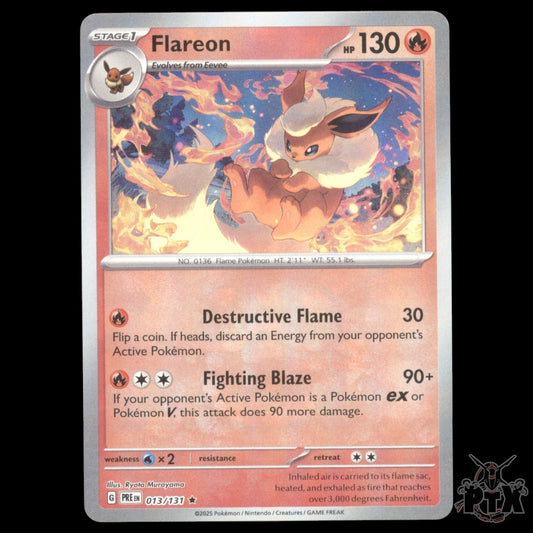 Flareon Master Ball #013/131 Prismatic Evolutions NM/Near Mint Pokemon 2025