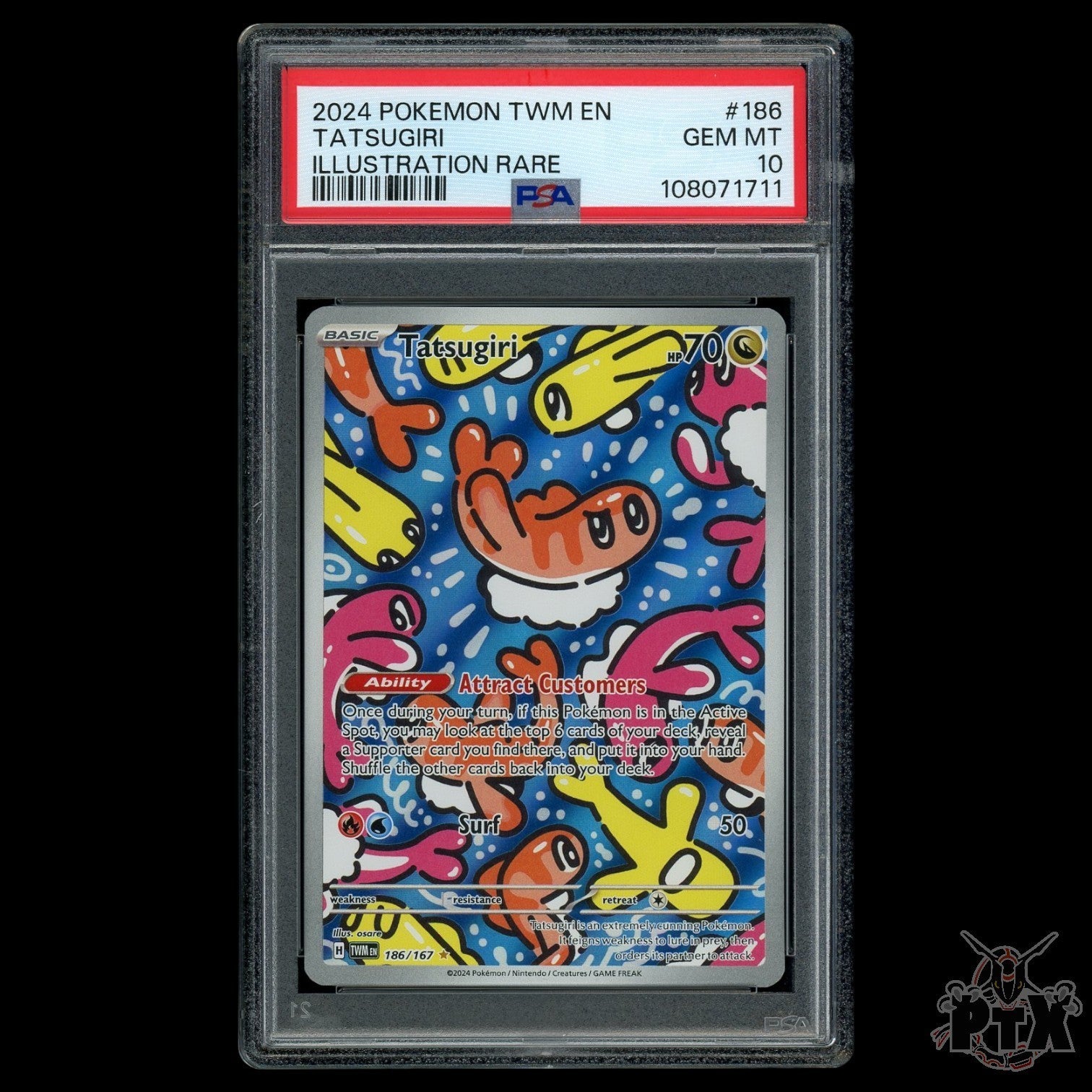 Tatsugiri #186/167 PSA 10 Twilight Masquerade Pokemon 2024