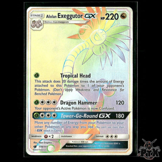 Alolan Exeggutor GX (Secret) 118/111 SM - Crimson Invasion LP Pokemon