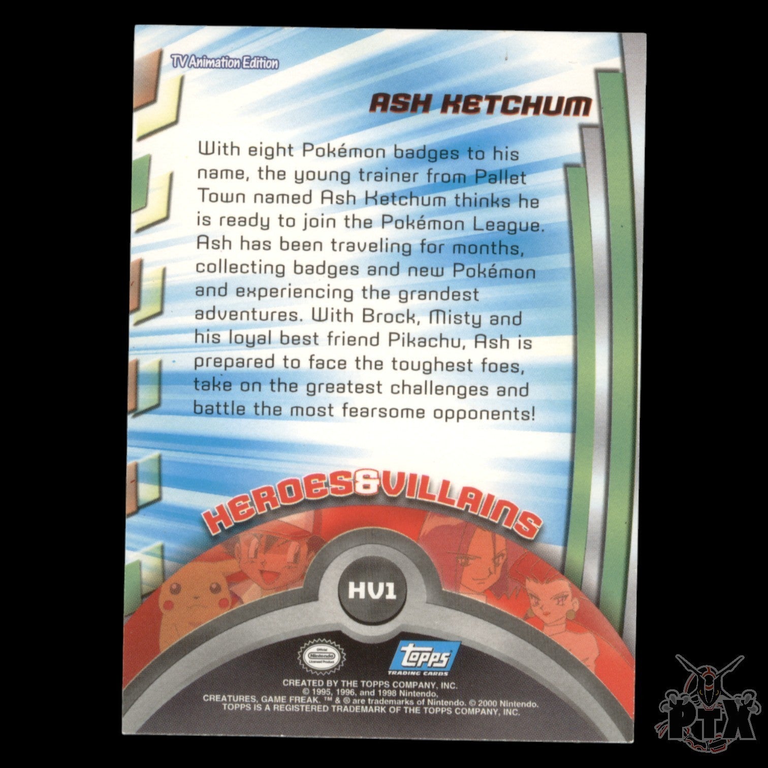 Topps Ash Ketchum HV1 Foil Series 1 Pokemon 2000