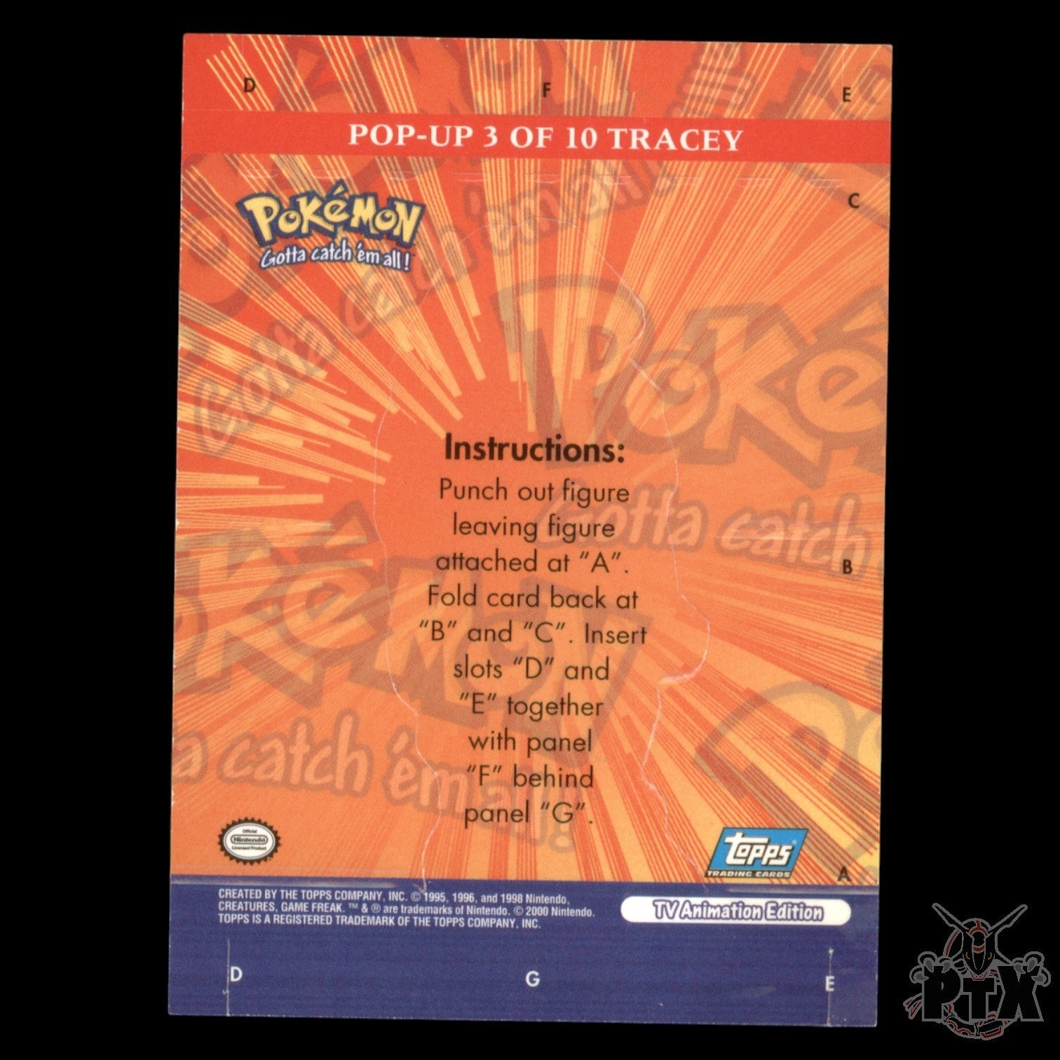 Tracey Pop-Up 3 of 10 Pokemon TV Animation Series 3 2000