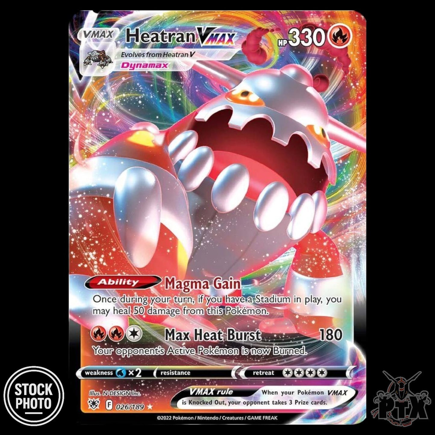 Heatran VMAX #026/189 Astral Radiance NM/Near Mint Pokemon 2022