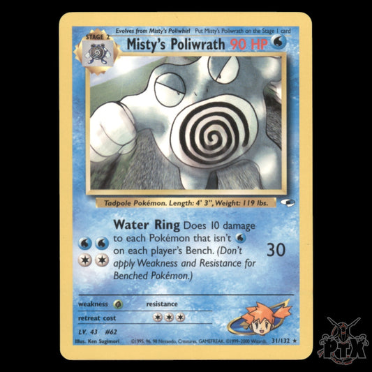 Misty's Poliwrath #31/132 Gym Heroes NM/Near Mint Pokemon 2000