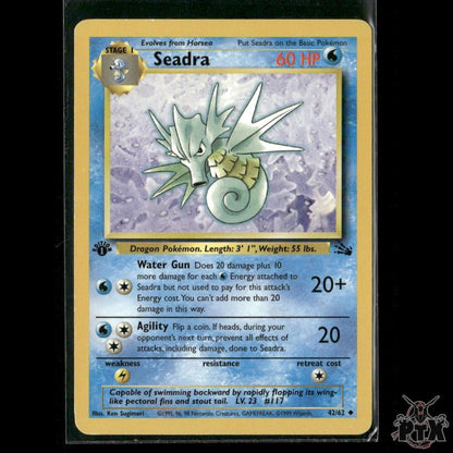 Seadra 42/62 1st Edition Fossil LP Pokemon