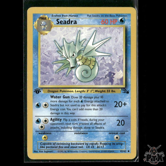 Seadra 42/62 1st Edition Fossil LP Pokemon