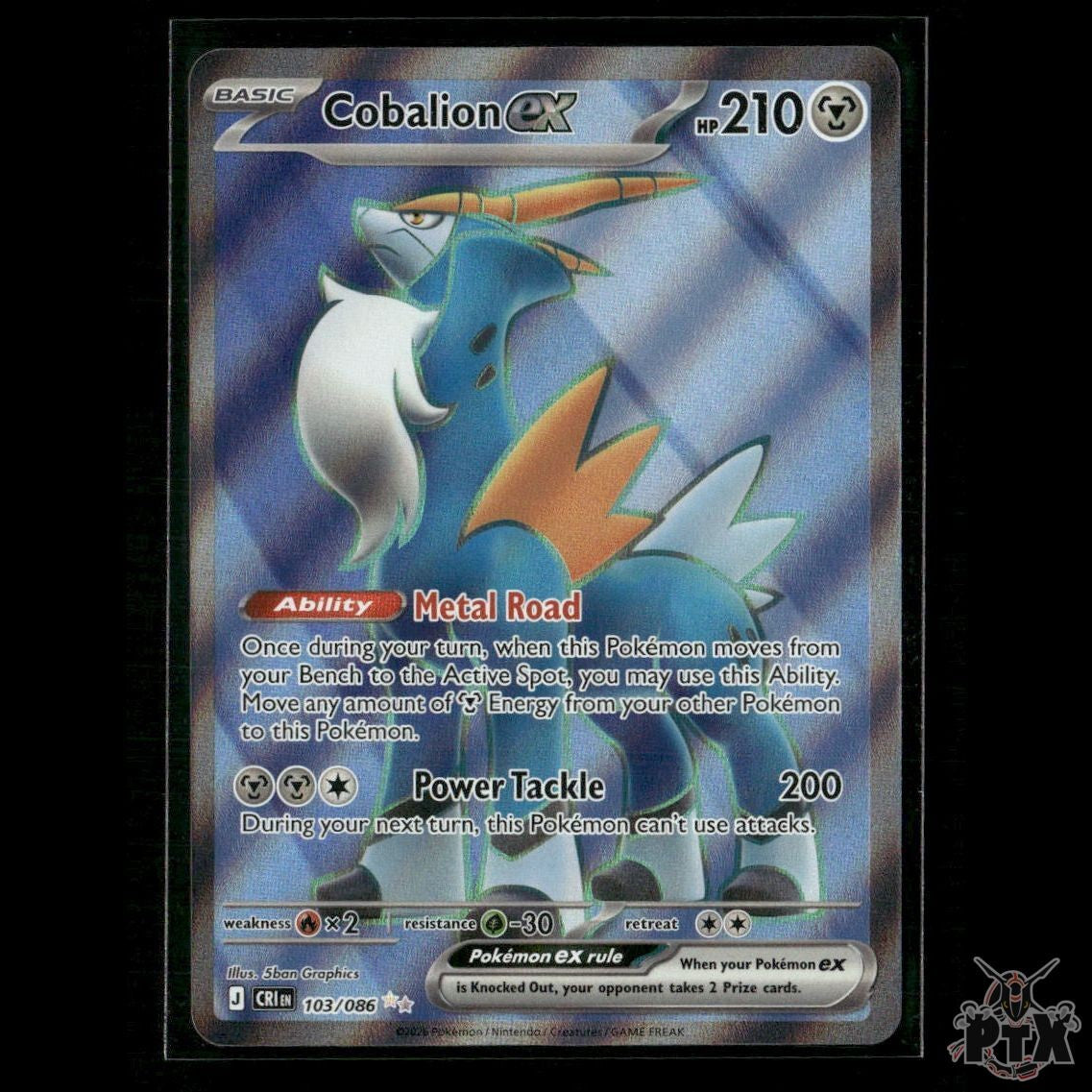 Cobalion ex 103/086 ME04: Chaos Rising NM Pokemon