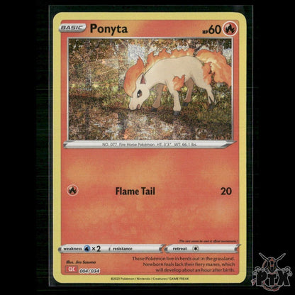 Ponyta 004/034 Trading Card Game Classic NM Pokemon