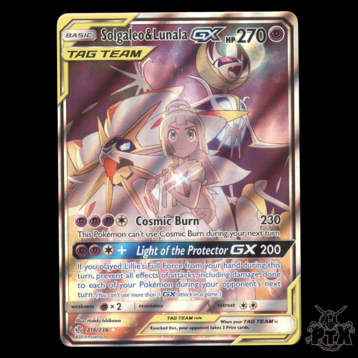 Solgaleo & Lunala GX #216/236 Cosmic Eclipse NM/Near Mint Pokemon 2019