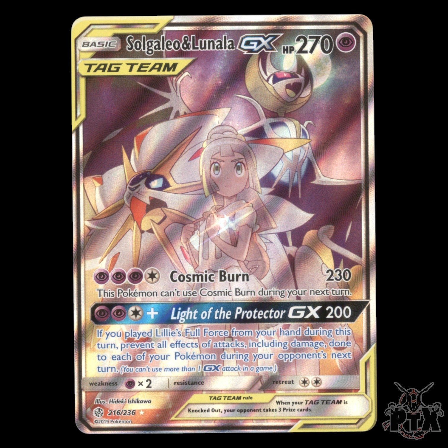 Solgaleo & Lunala GX #216/236 Cosmic Eclipse NM/Near Mint Pokemon 2019