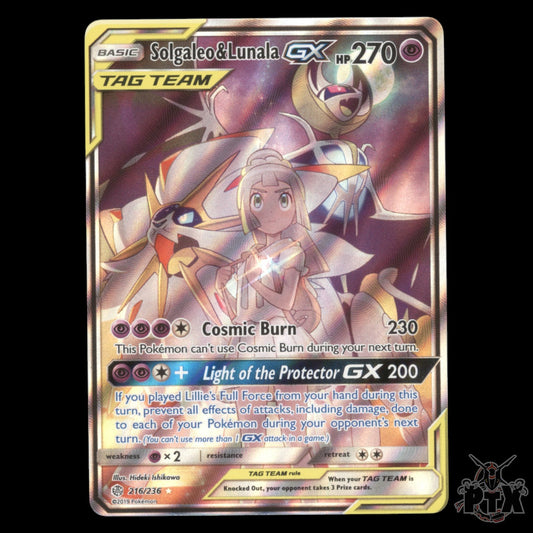 Solgaleo & Lunala GX #216/236 Cosmic Eclipse NM/Near Mint Pokemon 2019