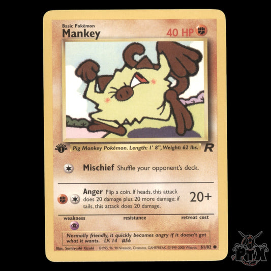 Mankey #61/82 1st Edition Team Rocket NM/Near Mint Pokemon 2000