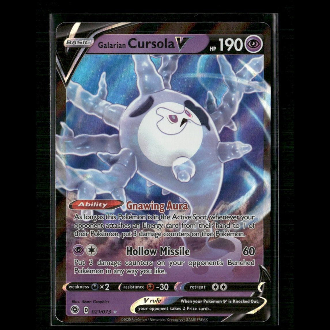 Galarian Cursola V 21/73 Champion's Path NM Pokemon
