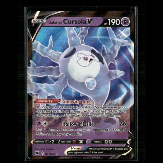 Galarian Cursola V 21/73 Champion's Path NM Pokemon