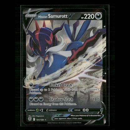 Hisuian Samurott V 101/189 SWSH10: Astral Radiance NM Pokemon