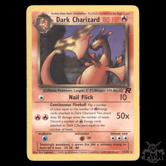 Dark Charizard #21/82 Team Rocket MP/Moderatly Played Pokemon 2000