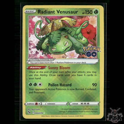 Radiant Venusaur 004/078 Pokemon GO NM Pokemon
