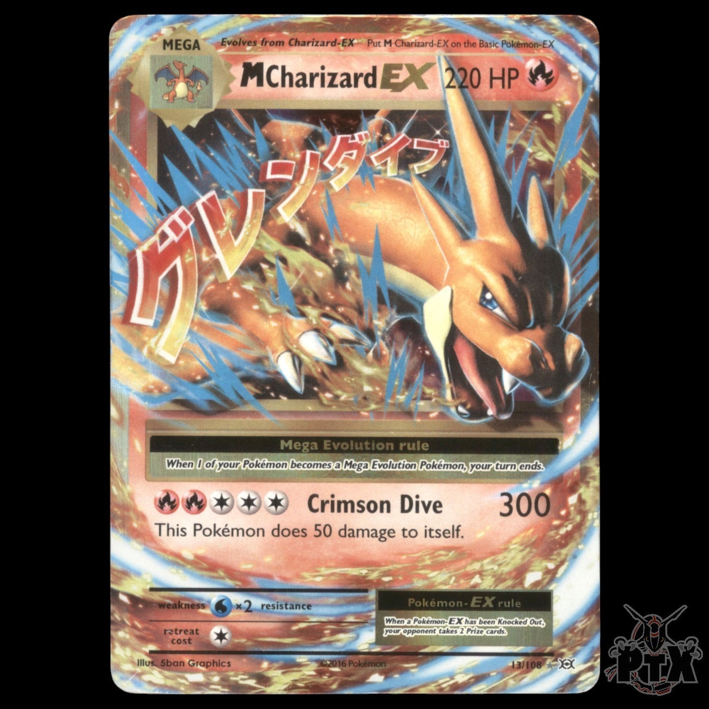 Charizard EX #13/108 Evolutions HP/Heavily Played Pokemon 2016