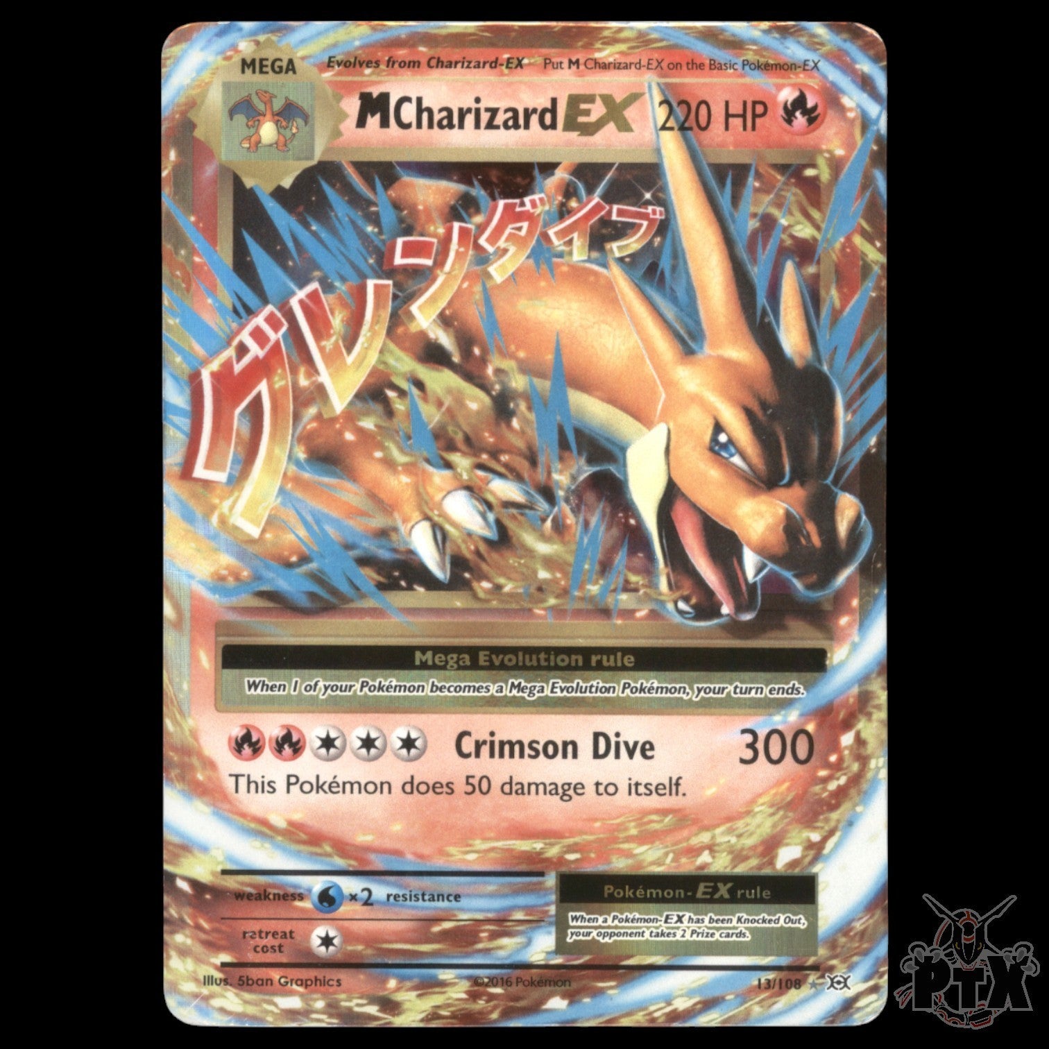 Charizard EX #13/108 Evolutions HP/Heavily Played Pokemon 2016