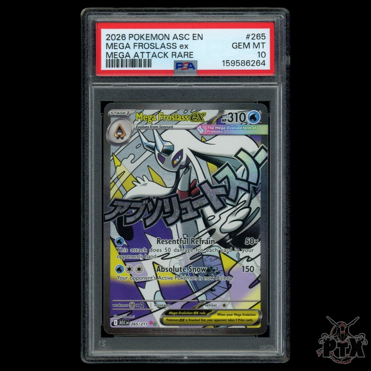 Mega Froslass ex 265/217 PSA 10 Ascended Heroes Pokemon 2026