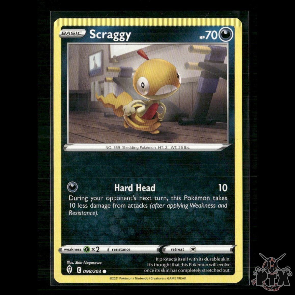 Scraggy 098/203 (CRIMP) SWSH07: Evolving Skies NM Pokemon