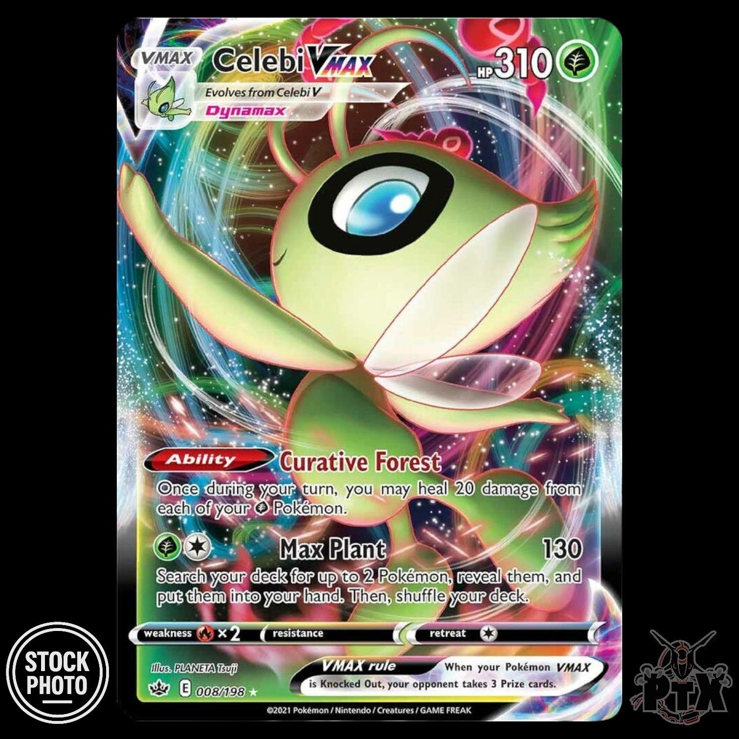 Celebi VMAX #008/198 Chilling Reign NM/Near Mint Pokemon 2021