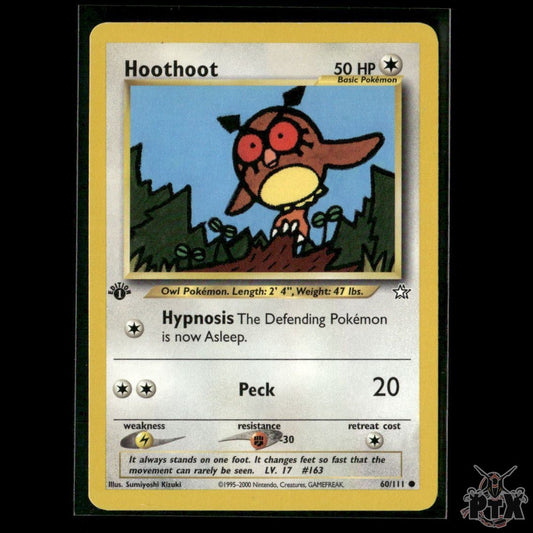 Hoothoot 60/111 1st Edition Neo Genesis LP Pokemon