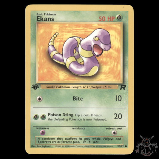 Ekans #56/82 1st Edition Team Rocket LP/Lightly Played Pokemon 2000