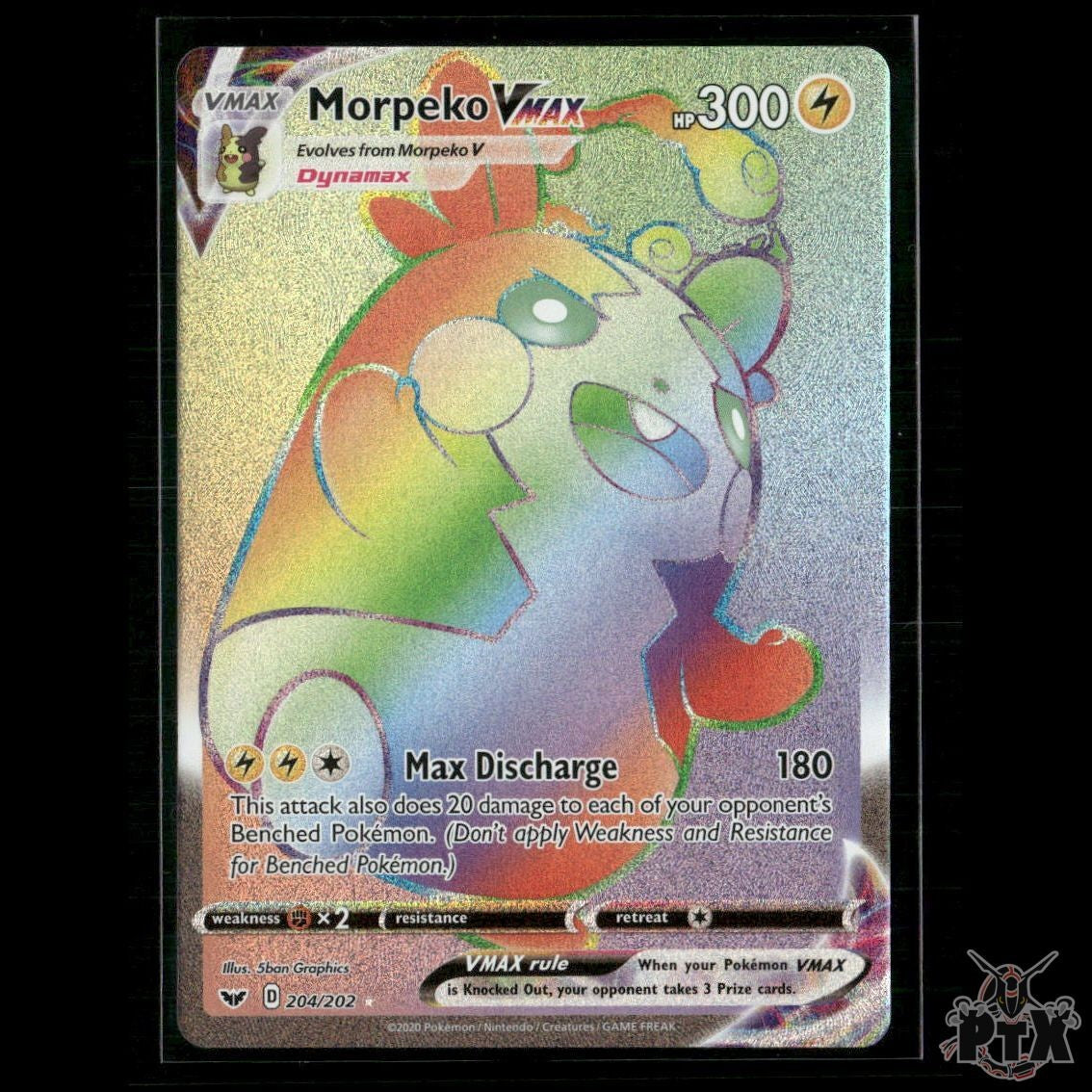 Morpeko VMAX (Secret) 204/202 SWSH01: Sword & Shield Base Set NM Pokemon