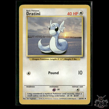 Dratini 26/102 Base Set MP Pokemon