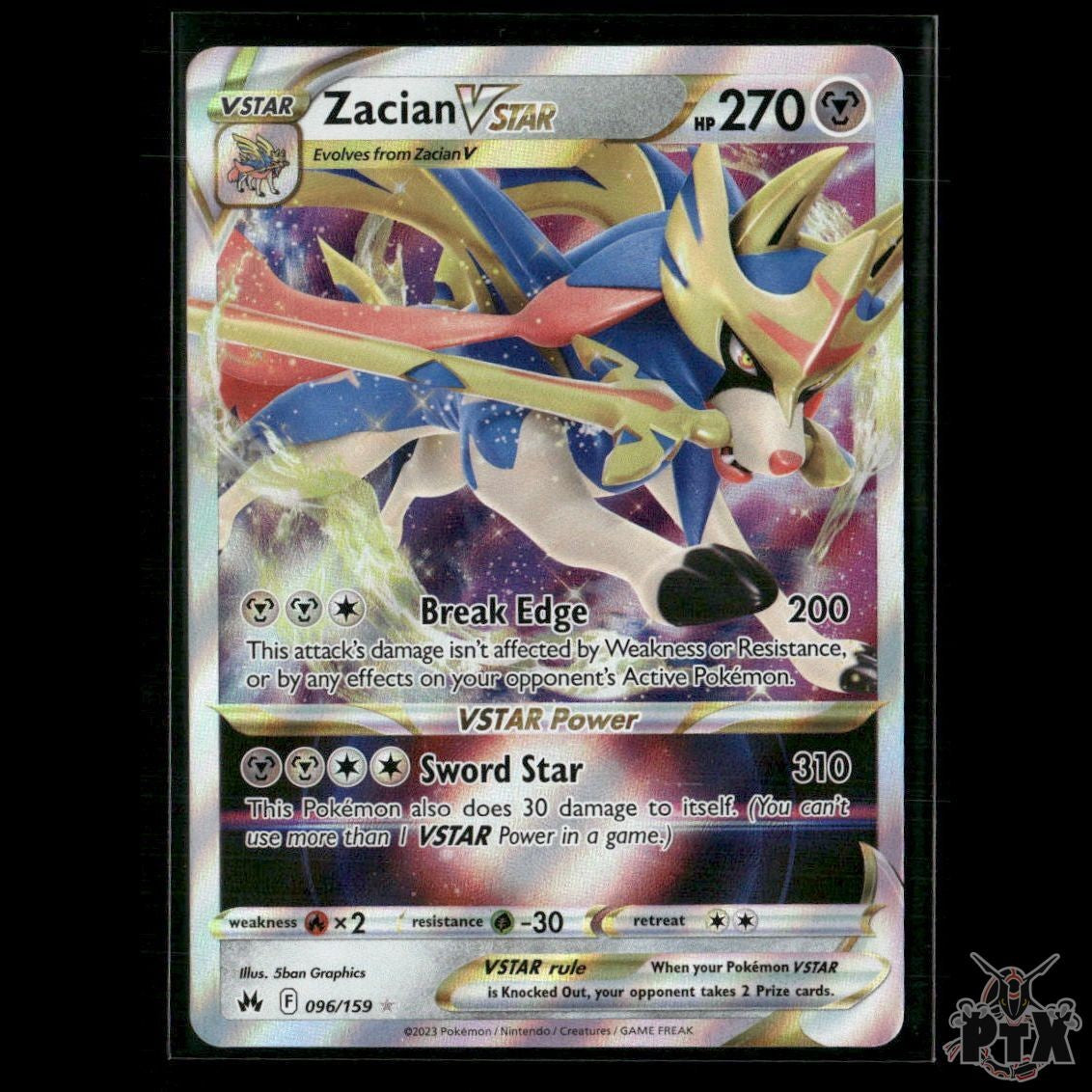 Zacian VSTAR 96/159 SWSH: Crown Zenith NM Pokemon