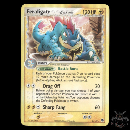 Feraligatr Holo #2/101 EX Dragon Frontiers LP/Lightly Played Pokemon 2006
