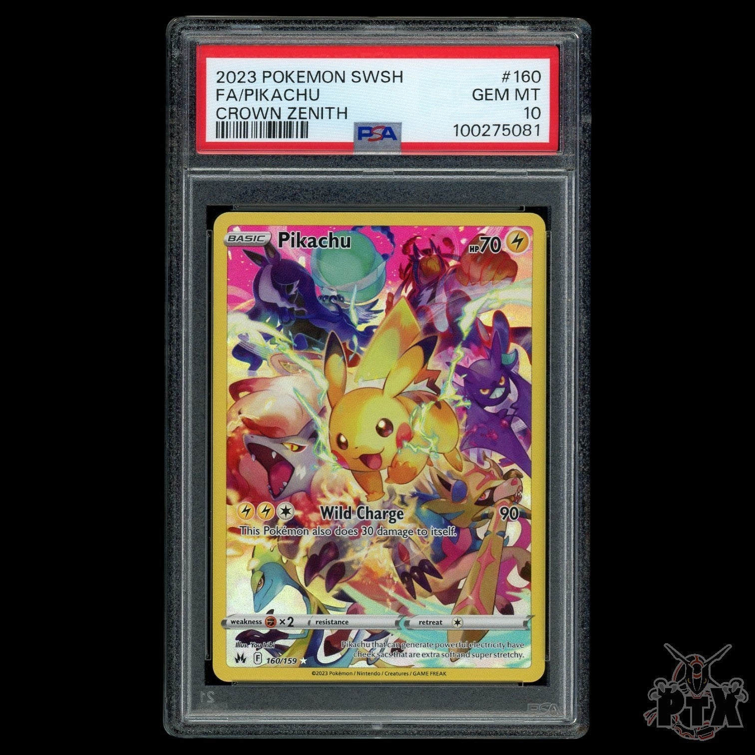Pikachu #160/159 PSA 10 Crown Zenith Pokemon 2023