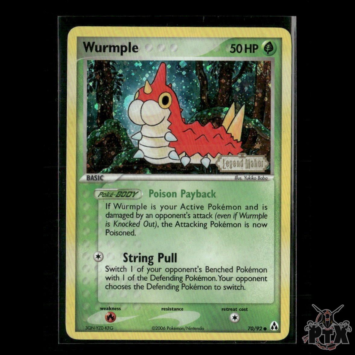 Wurmple Reverse Holo 70/92 EX Legend Maker LP Pokemon