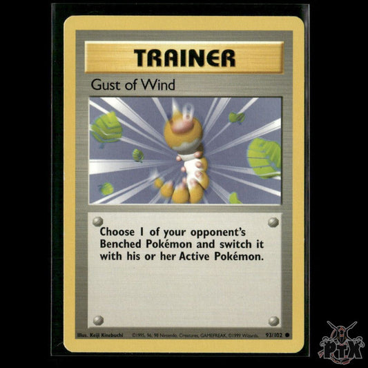 Gust of Wind 93/102 Base Set MP Pokemon