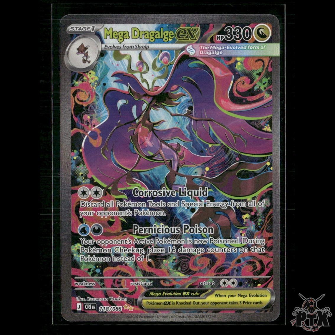 Mega Dragalge ex 118/086 ME04: Chaos Rising NM Pokemon