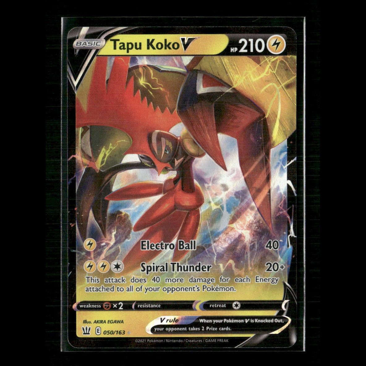 Tapu Koko V 050/163 SWSH05: Battle Styles NM Pokemon