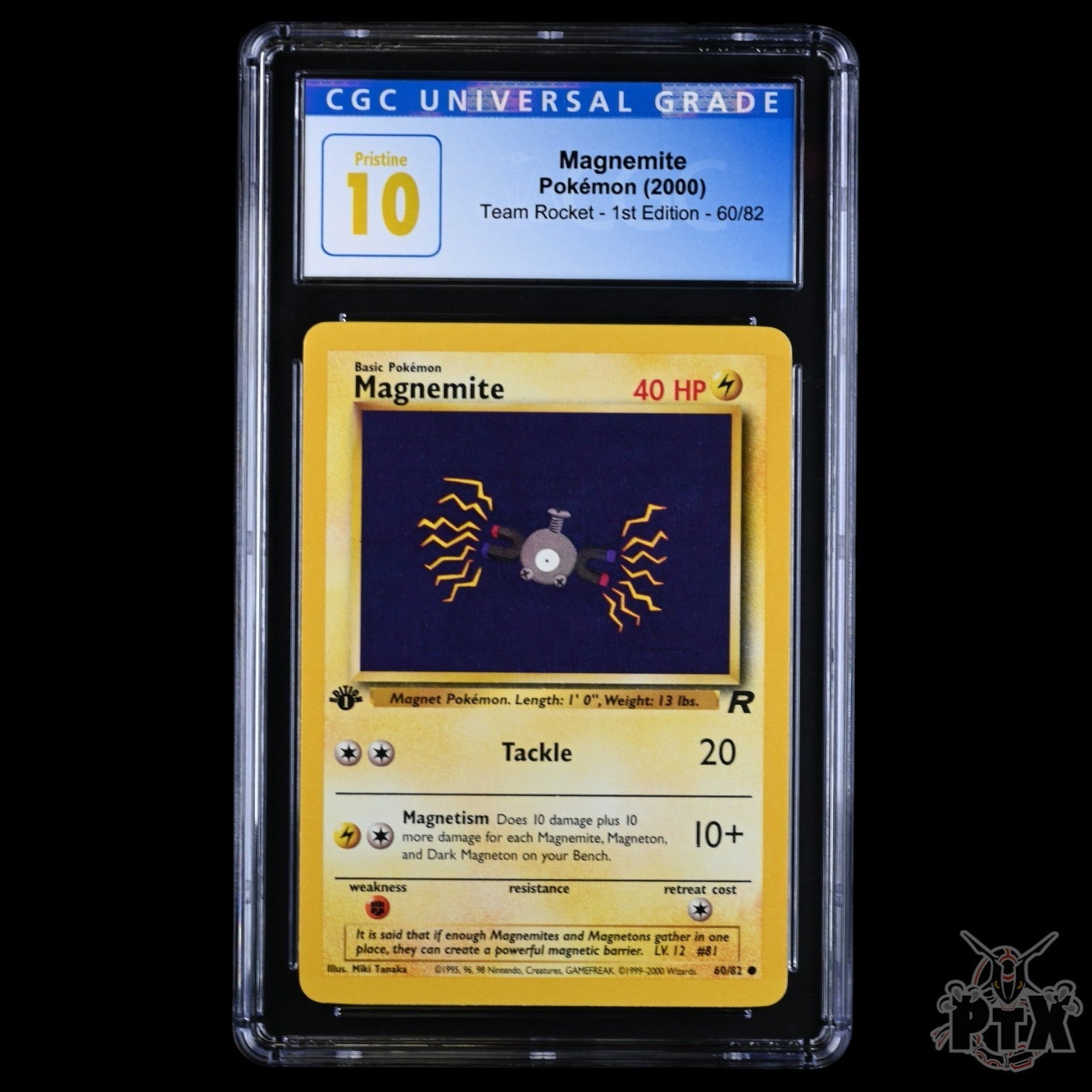 Magnemite 60/82 CGC 10 Pristine 1st Edition Team Rocket Pokemon