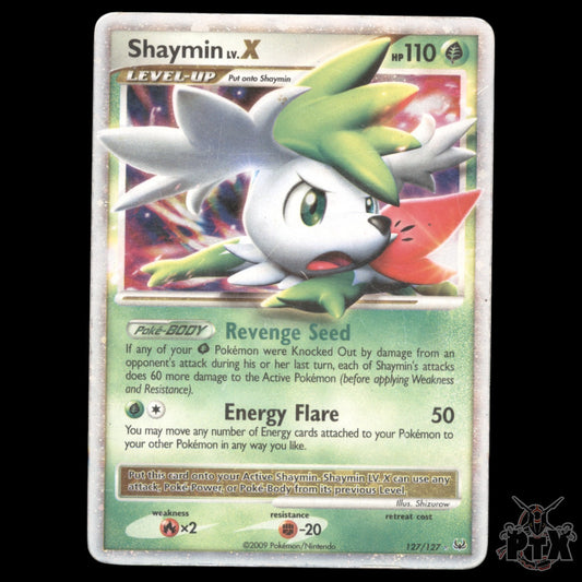 Shaymin LV. X #127/127 Platinum HP/Heavily Played Pokemon 2009