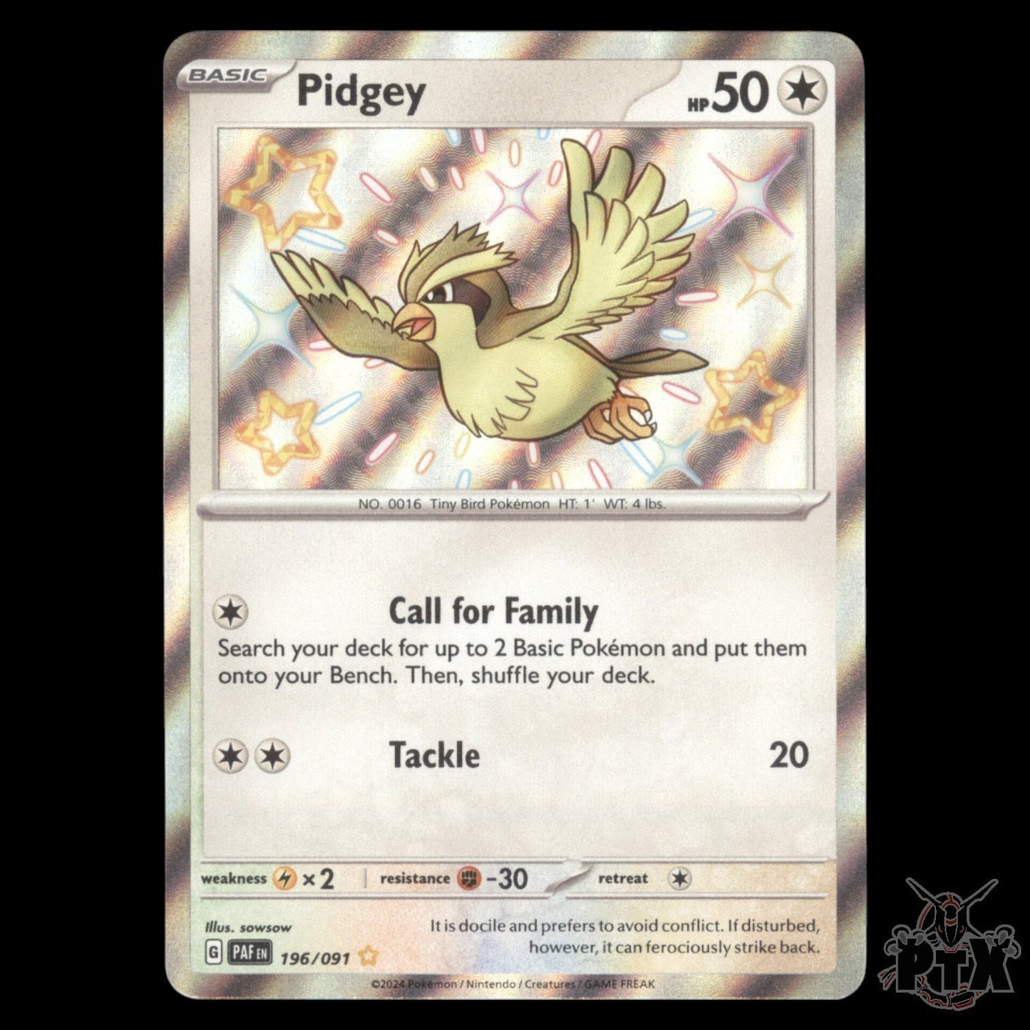 Pidgey #196/091 Paldean Fates NM/Near Mint Pokemon 2024