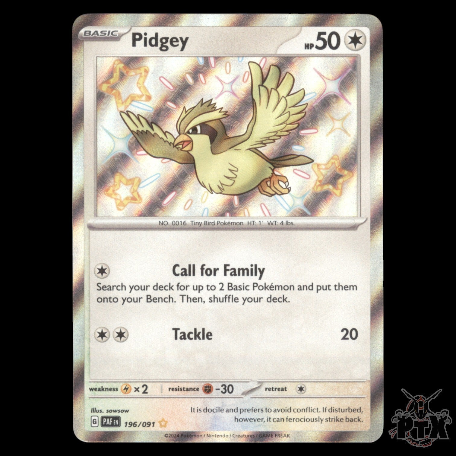 Pidgey #196/091 Paldean Fates NM/Near Mint Pokemon 2024